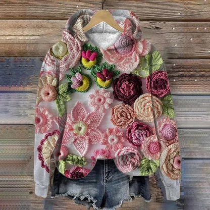 Artistic Print Loose Hoodie