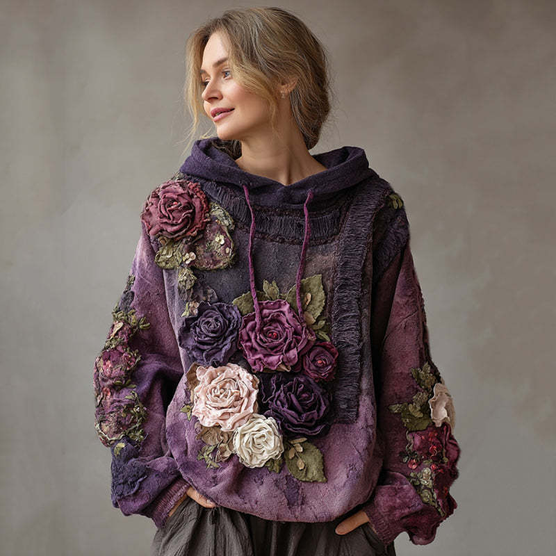 Artistic Print Loose Hoodie