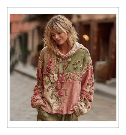 Artistic Print Loose Hoodie