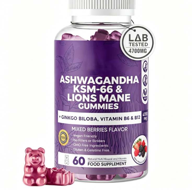 Ashwagandha Lion Mane Gummy Supplement