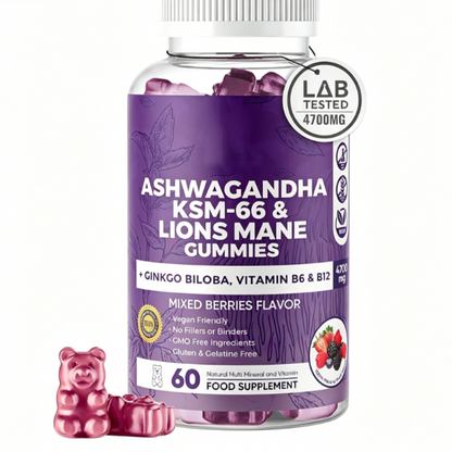 Ashwagandha Lion Mane Gummy Supplement