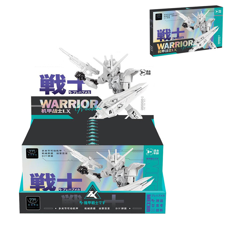 Assembled mecha warrior building blocks