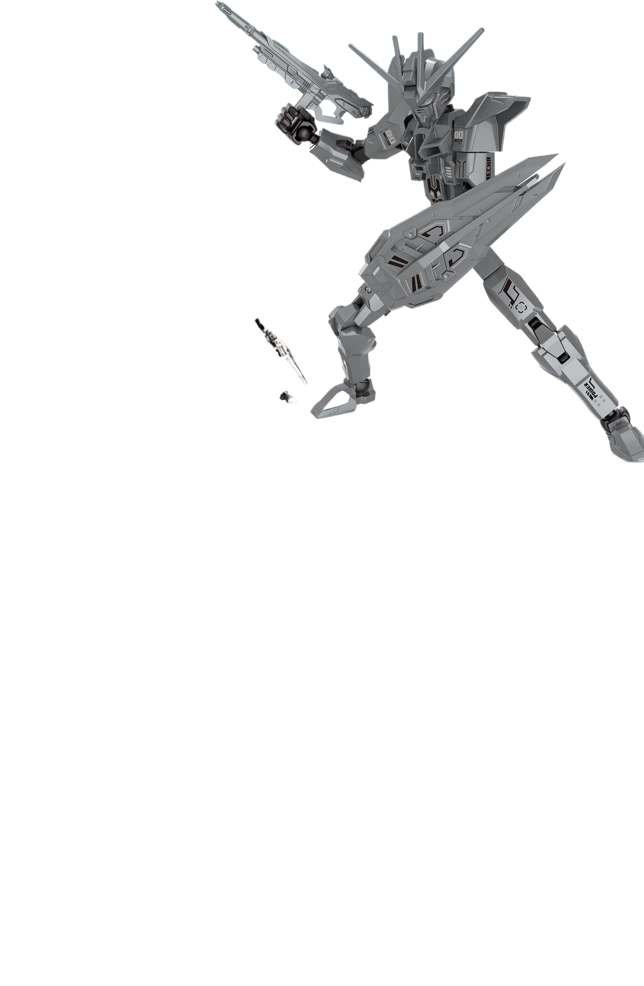 Assembled mecha warrior building blocks