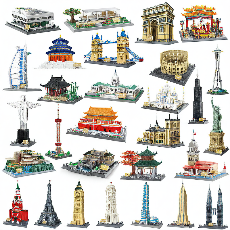 Assembled model building block set
