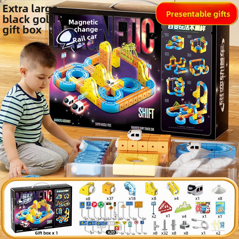 Assembled toy building blocks