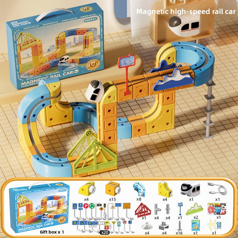 Assembled toy building blocks