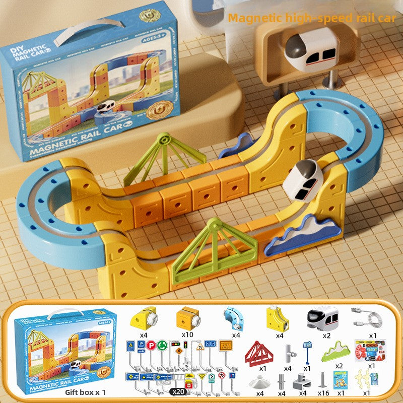 Assembled toy building blocks