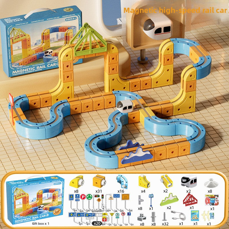 Assembled toy building blocks