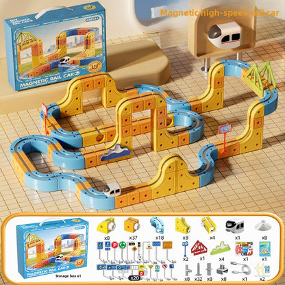 Assembled toy building blocks