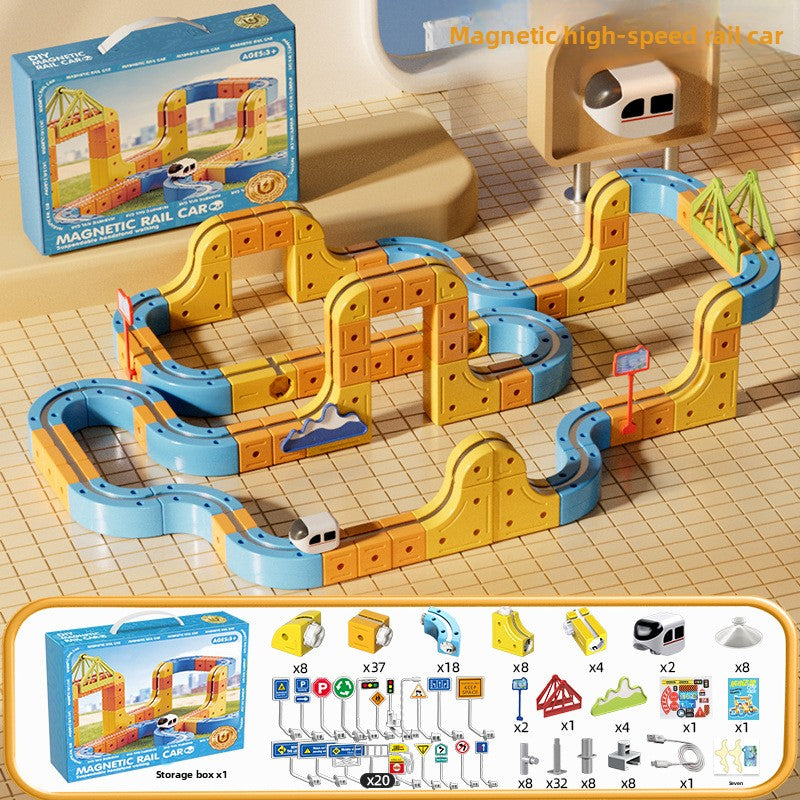 Assembled toy building blocks