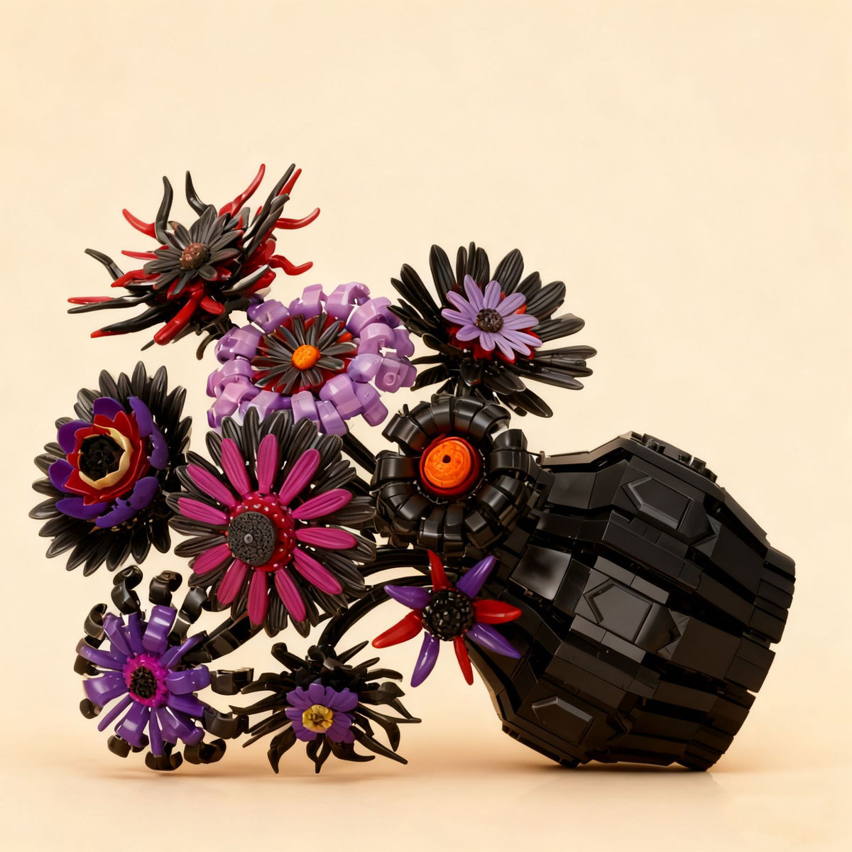 Assembled toy building blocks
