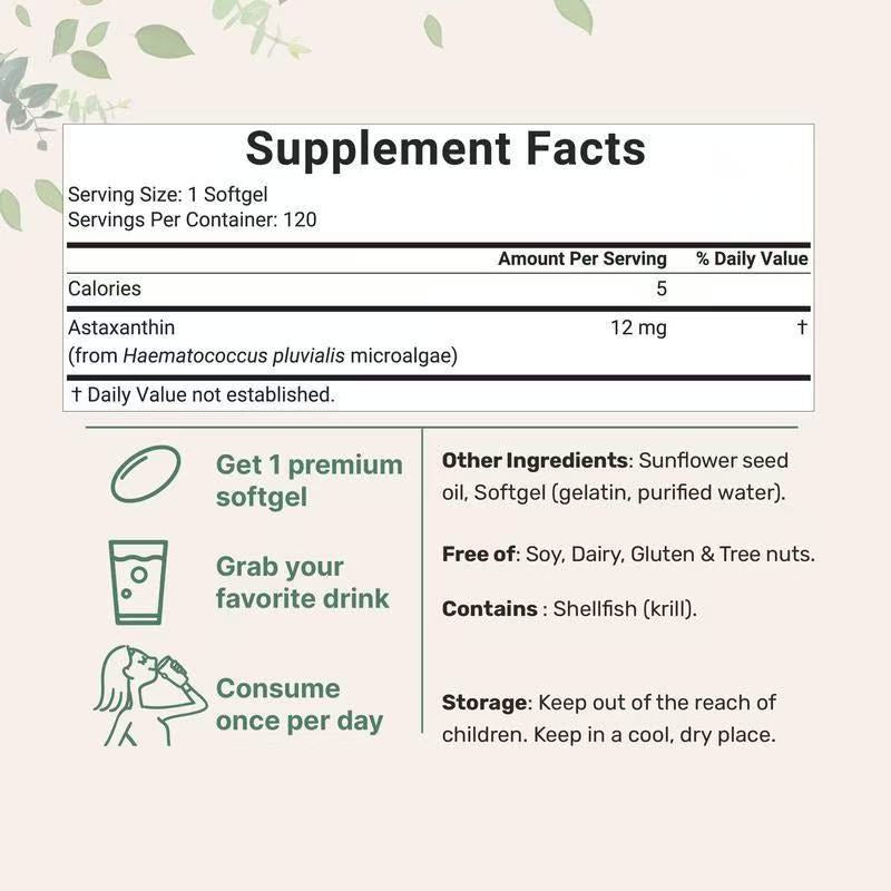 Astaxanthin Softgels 120 Capsules