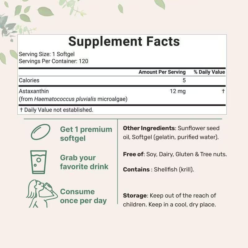 Astaxanthin Softgels Brightening Supplement
