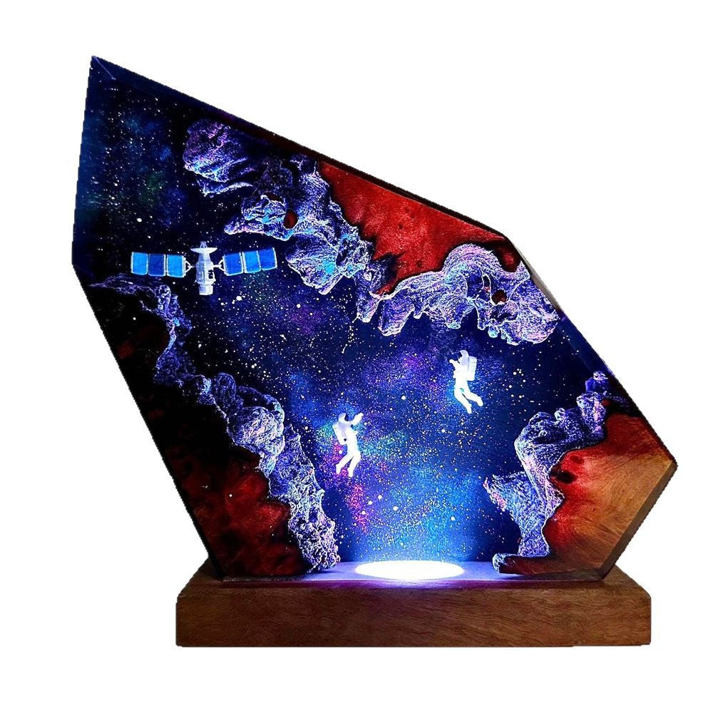 Astronaut Satellite Epoxy Resin Night Light