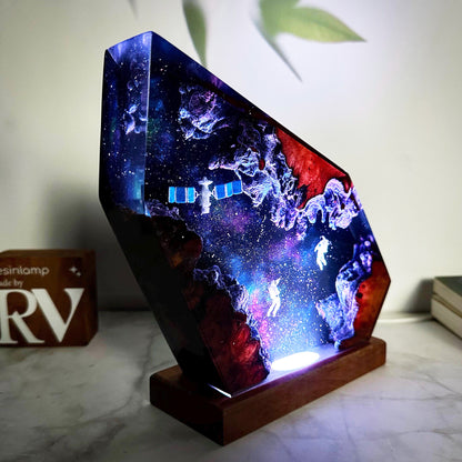 Astronaut Satellite Epoxy Resin Night Light