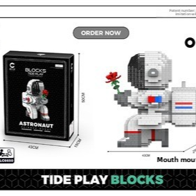 Astronaut Theme Glow Micro-Particle Building Blocks