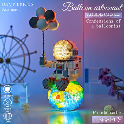 Astronaut Theme Glow Micro-Particle Building Blocks