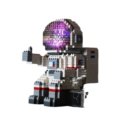 Astronaut Theme Glow Micro-Particle Building Blocks