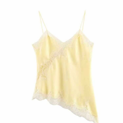 Asymmetric Lace Satin Suspender Dress