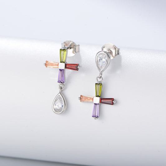 Asymmetrical Cross Earrings