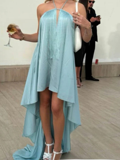 Asymmetrical Hem Sleeveless Dress