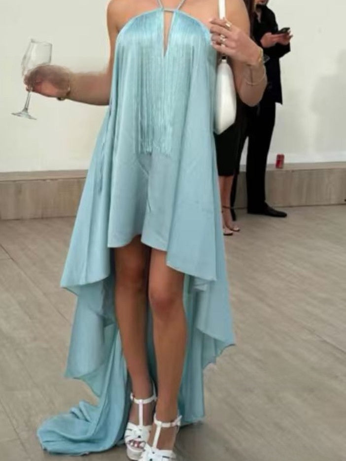 Asymmetrical Hem Sleeveless Dress