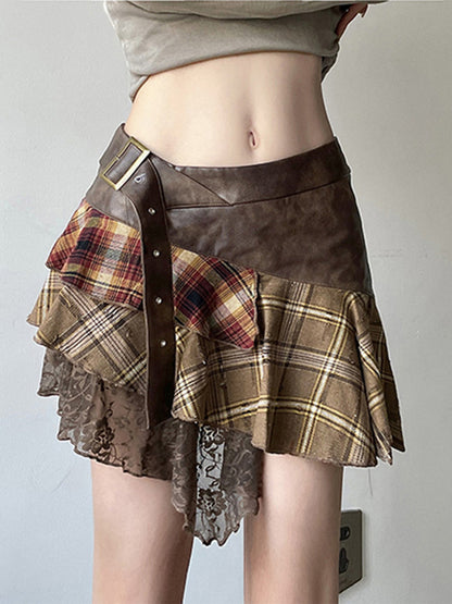 Asymmetrical High Waist A-Line Skirt