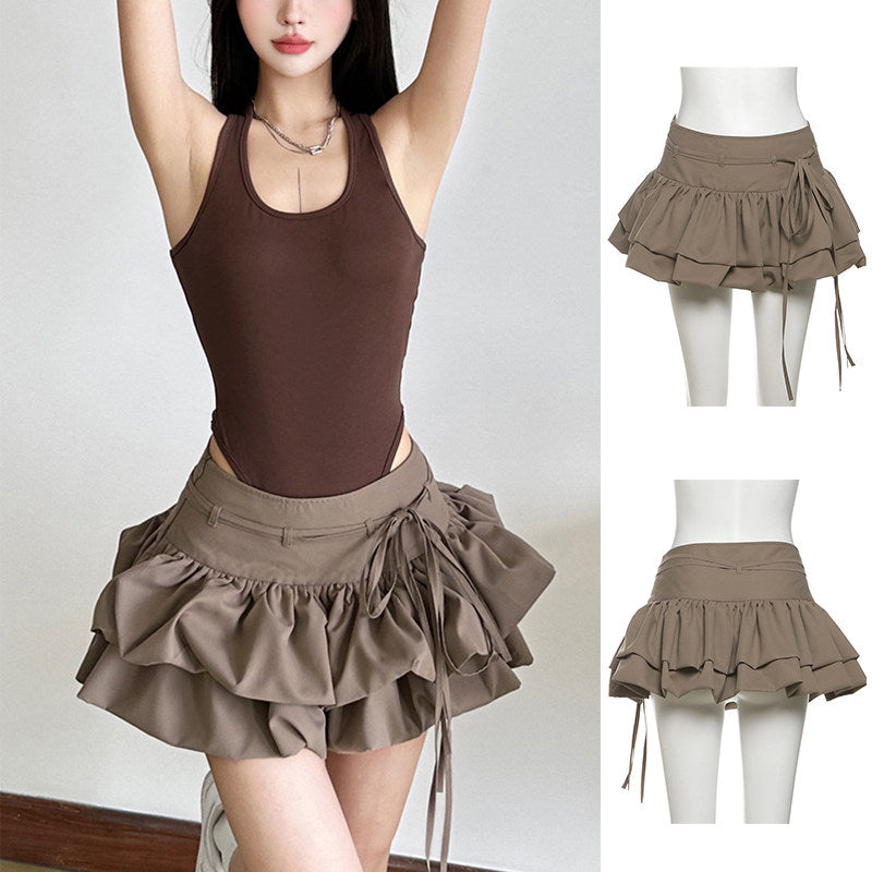Asymmetrical High Waist A-Line Skirt