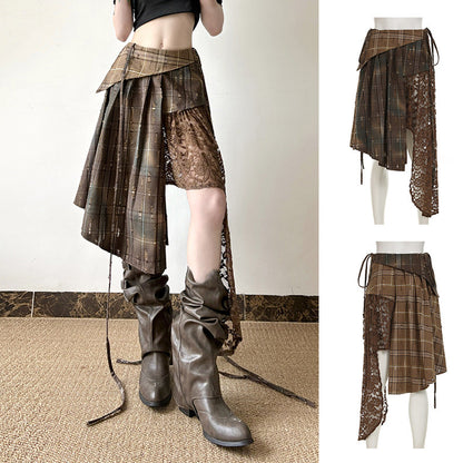 Asymmetrical High Waist A-Line Skirt