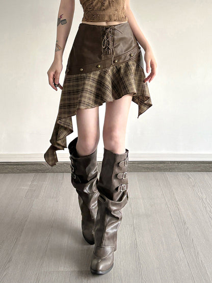 Asymmetrical High Waist A-Line Skirt