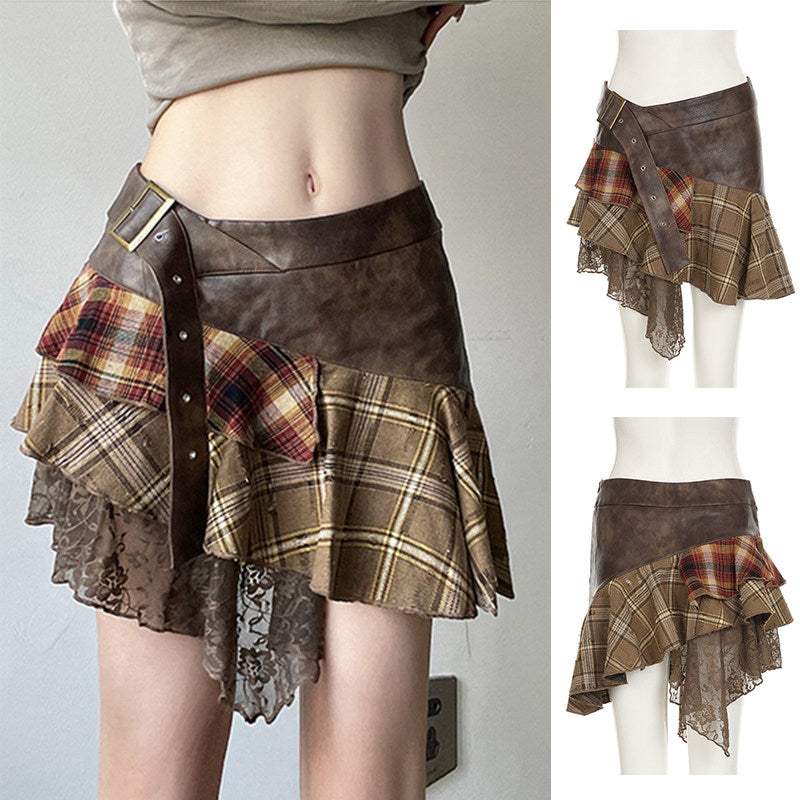 Asymmetrical High Waist A-Line Skirt