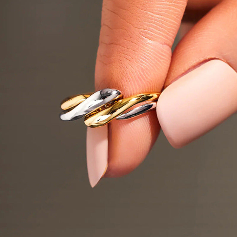 Asymmetrical Water Ripple Geometric Rings