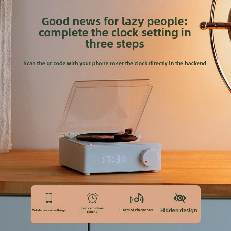 Atomic vinyl alarm clock Bluetooth speaker
