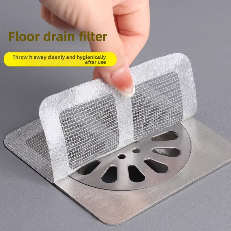 Attach a bathroom hair filter to the floor drain