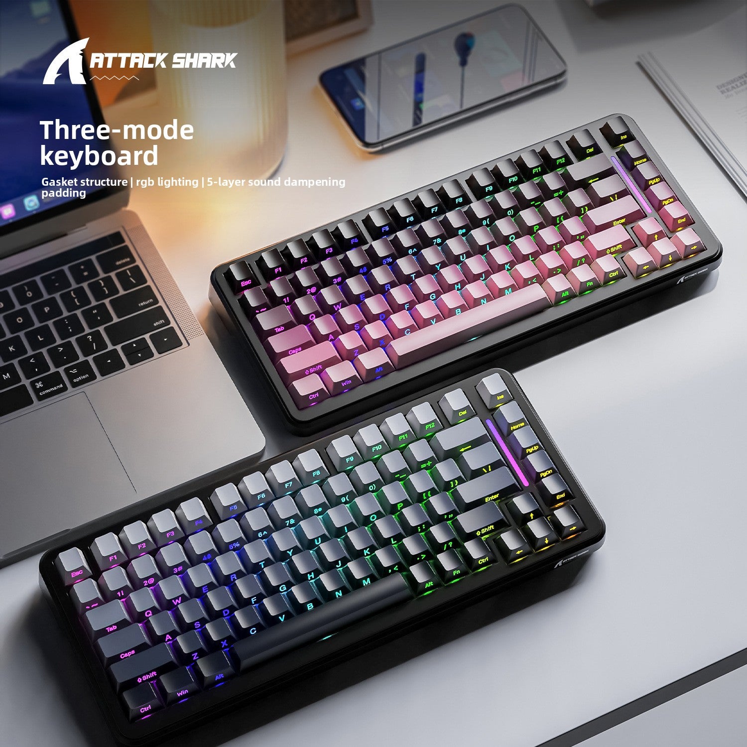 Attack Shark M86 Wireless Mechanical Keyboard RGB Gaming