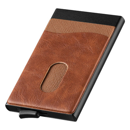 Automatic Aluminum Leather Card Holder