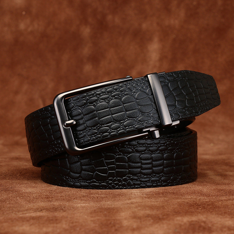 Automatic Buckle Genuine Leather Dress Belt