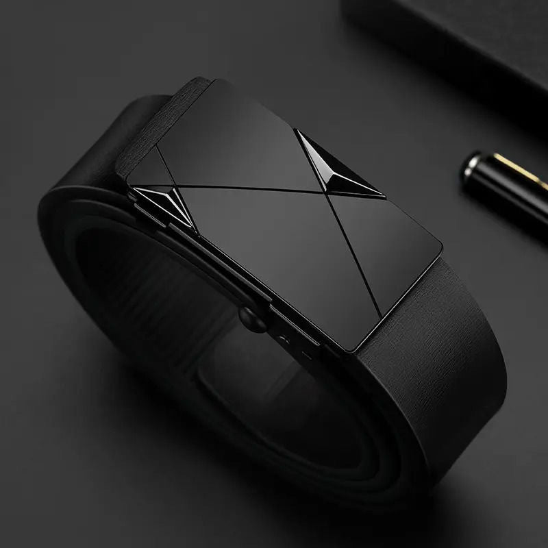 Automatic Buckle Mens PU Leather Belt