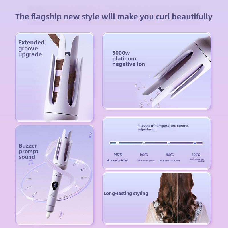 Automatic Ceramic Curling Wand with Adjustable Temperature