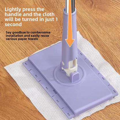 Automatic Clip Cleaning Flat Mop with Telescopic Handle