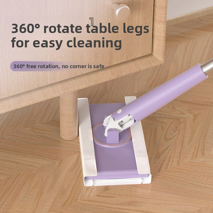 Automatic Clip Flat Mop with Microfiber Cleaning Cloth