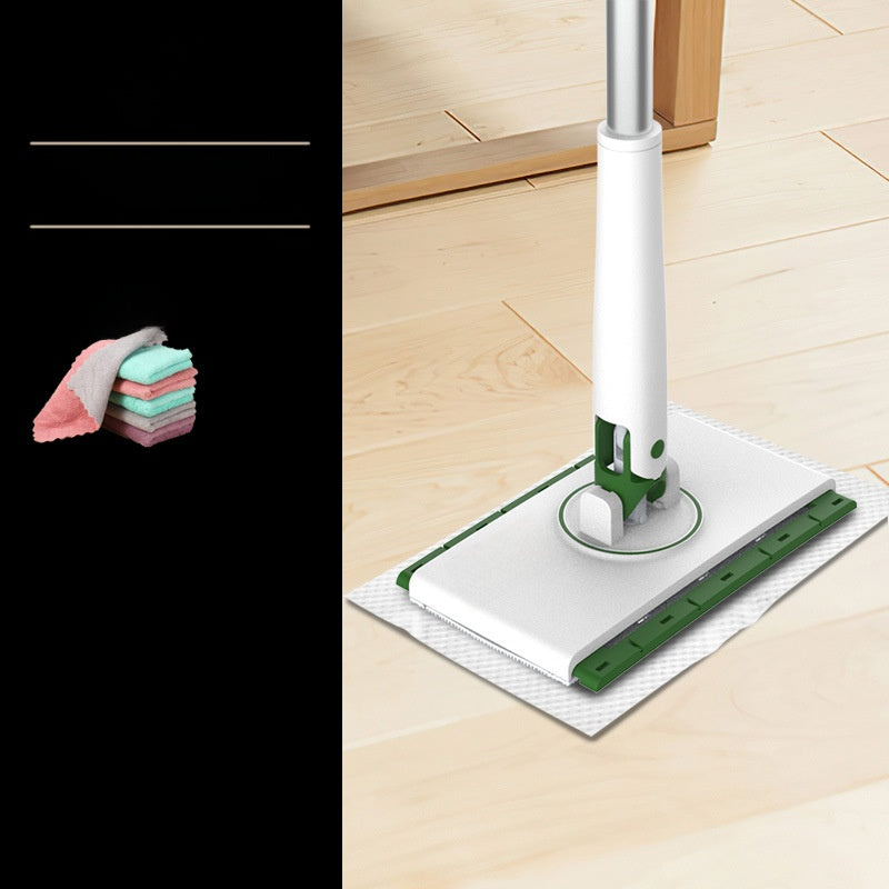 Automatic Clip Flat Mop with Microfiber Cleaning Cloth