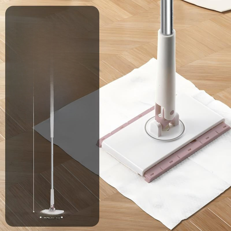 Automatic Clip Flat Mop with Microfiber Cleaning Cloth