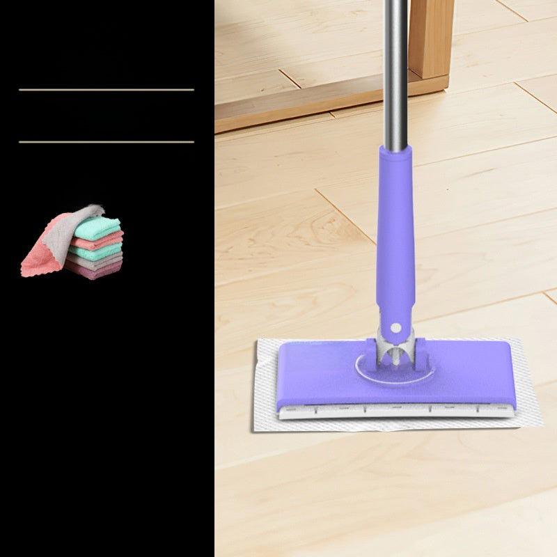 Automatic Clip Flat Mop with Microfiber Cleaning Cloth