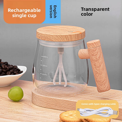 Automatic Electric Mixing Glass Cup with Heating Coaster