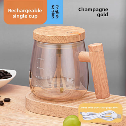Automatic Electric Mixing Glass Cup with Heating Coaster