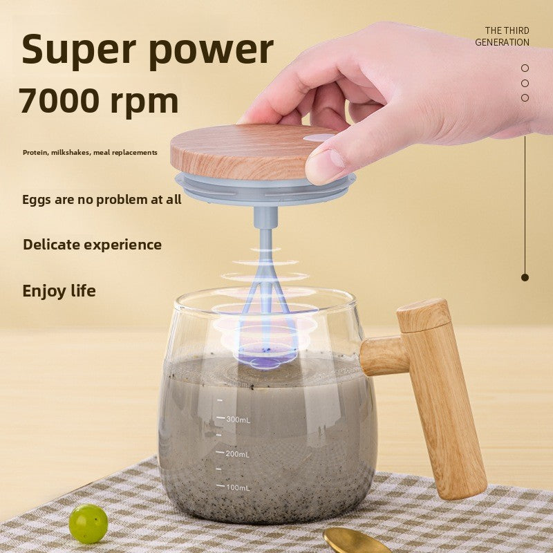 Automatic Electric Mixing Glass Cup with Heating Coaster