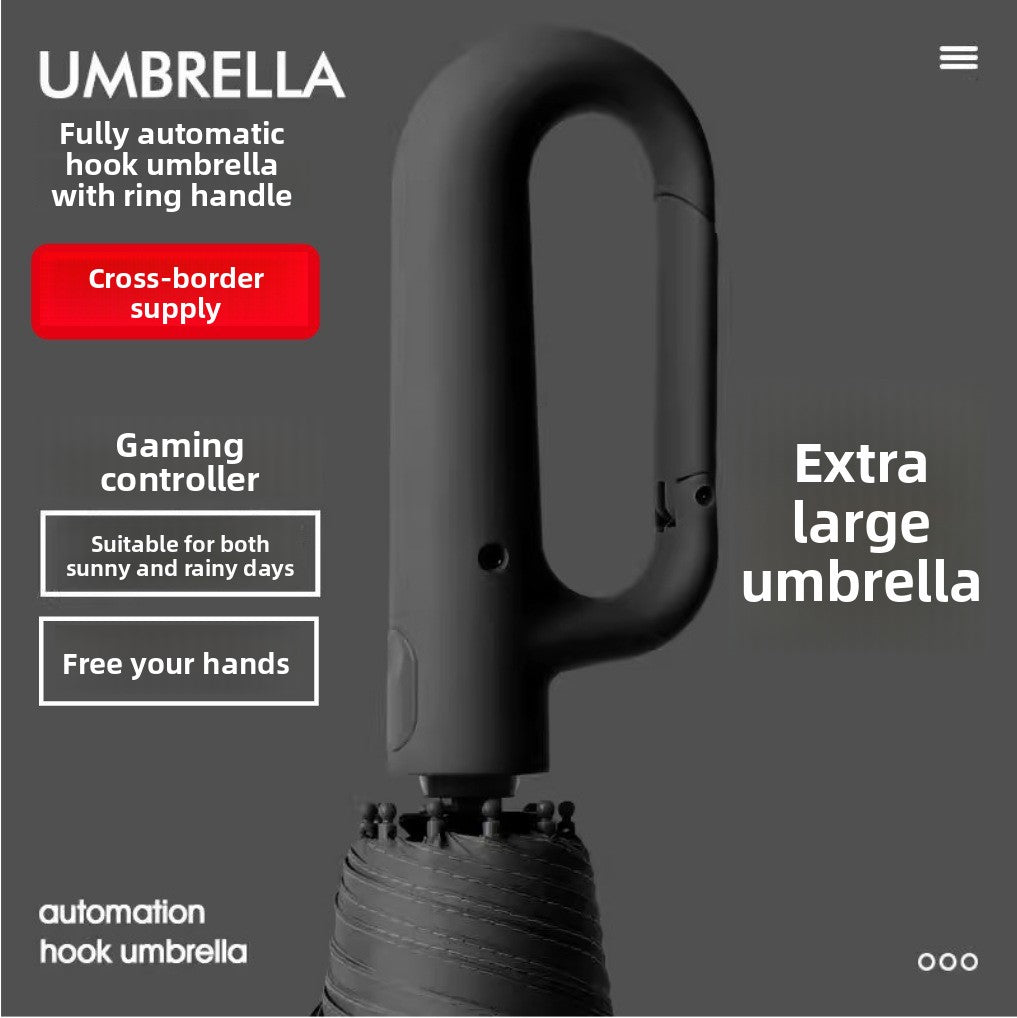 Automatic Folding Umbrella with Black Vinyl UV Protection
