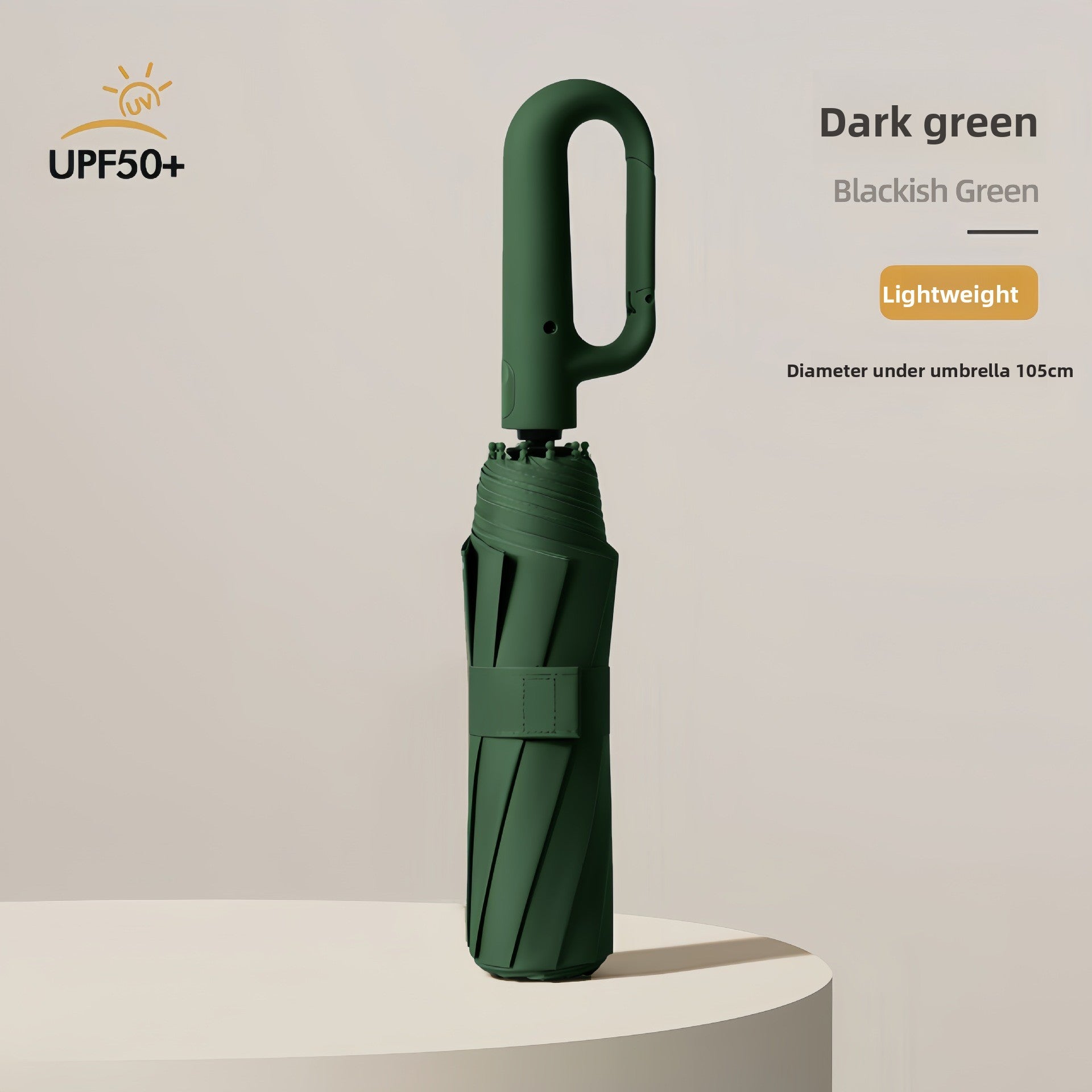 Automatic Folding Umbrella with Black Vinyl UV Protection
