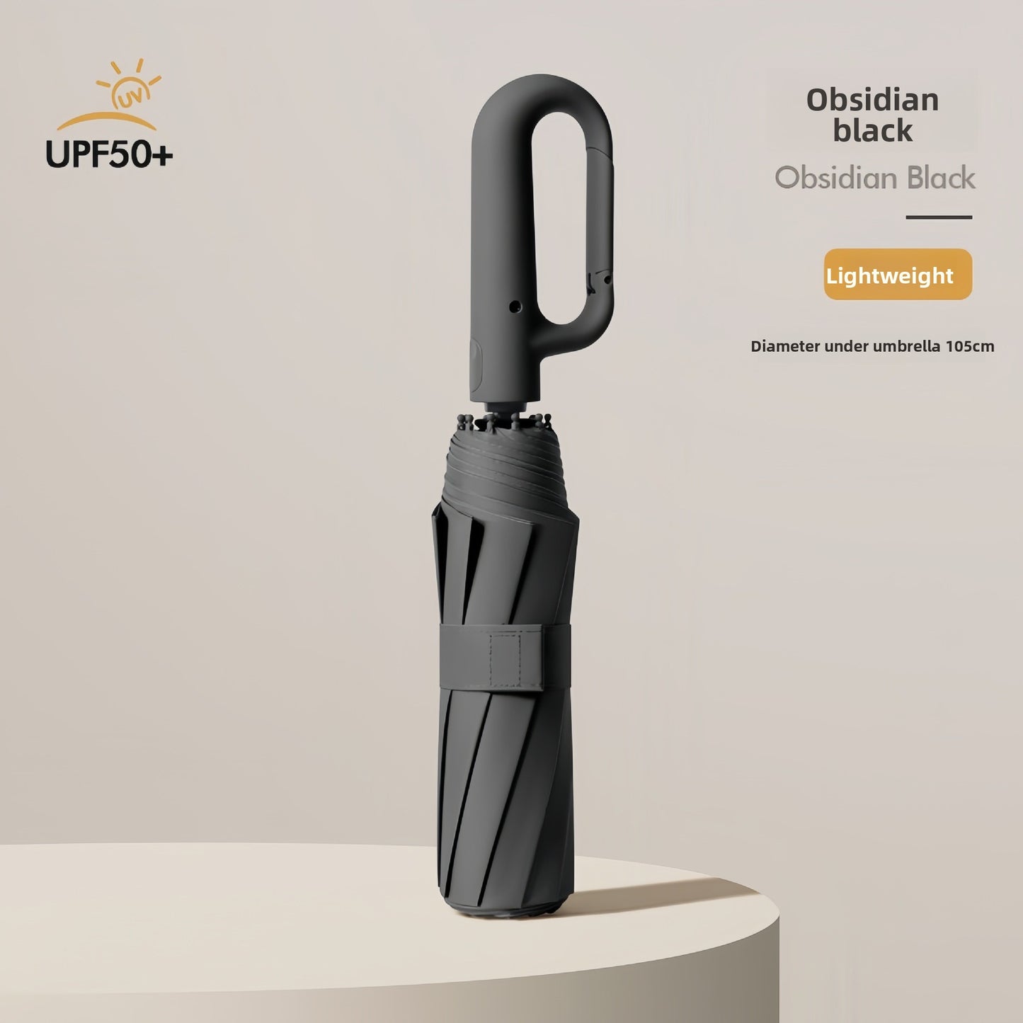 Automatic Folding Umbrella with Black Vinyl UV Protection